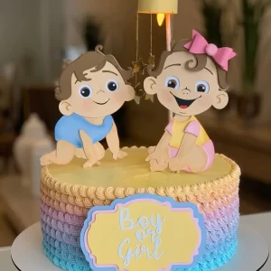 Molde Topo Bolo Chá Revelação Studio