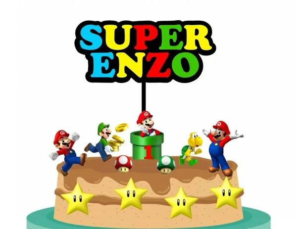 Molde Topo De Bolo Super Mario Studio