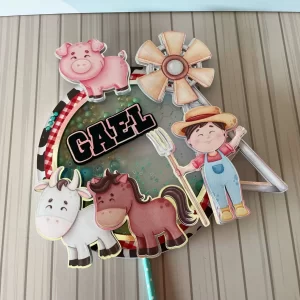 Silhouette Topo Bolo Fazendinha Menino Studio