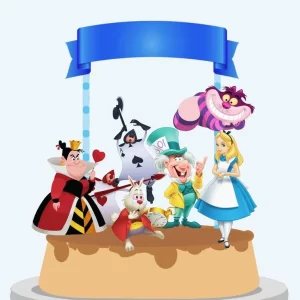 Tema Digital Topo De Bolo Alice Studio