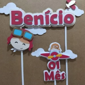 Tema Topo de Bolo Aviador Studio