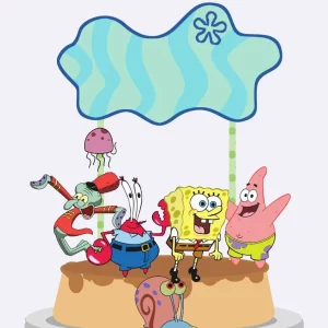 Tema Topo de Bolo Bob Esponja Studio