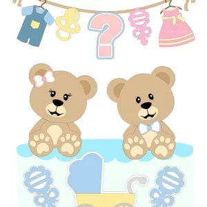 Tema Topo de Bolo Chá Revelação Studio