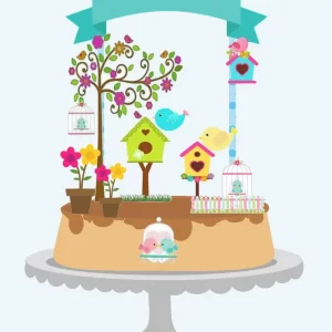 Tema Topo de Bolo Jardim Encantado Studio