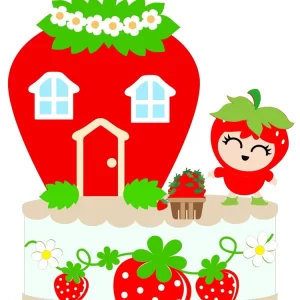 Tema Topo de Bolo Moranguinho Studio