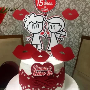 Tema Topo de Bolo Namorados Studio