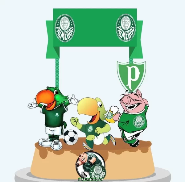 Tema Topo de Bolo Palmeiras Studio