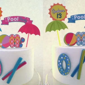 Tema Topo de Bolo Pool Party Studio