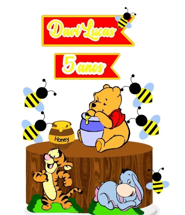 Tema Topo de Bolo Ursinho Pooh Studio