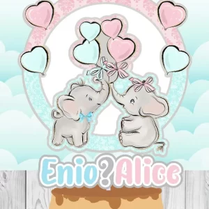 Topo Bolo Chá Revelação Silhouette Studio