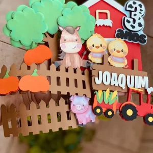 Topo Bolo Tema Digital Fazendinha Studio