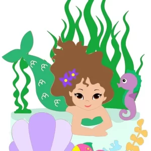 Topo De Bolo Sereia Studio Para Imprimir