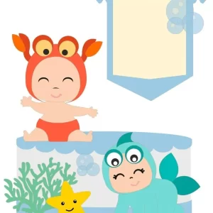 Topo de Bolo Carnaval Fundo do Mar Studio