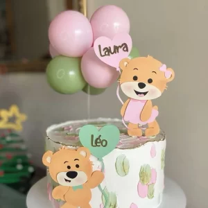 Topo de Bolo Chá Revelação Ursinhos Studio