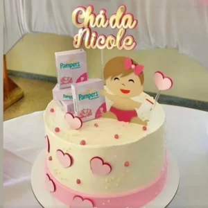 Topo de Bolo Chá de Fralda Caixinhas Studio