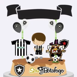 Topo de Bolo Digital Botafogo Studio