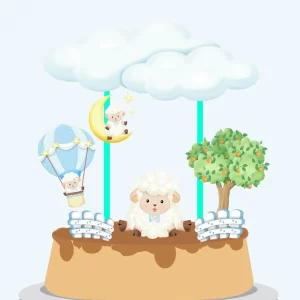 Topo de Bolo Digital Ovelhinha Studio