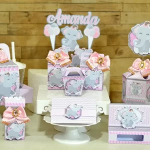 Arquivo Corte Elefantinho Rosa Studio e Pdf