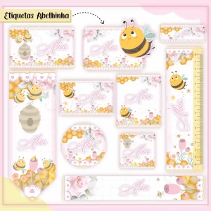 Arquivo Corte Etiqueta Escolar Abelhinha