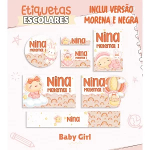 Arquivo Corte Etiqueta Escolar Baby Girl