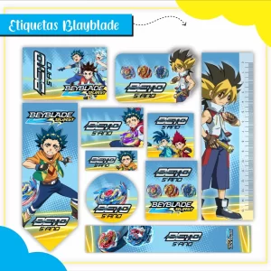 Arquivo Corte Etiqueta Escolar Beyblade