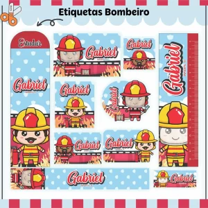 Arquivo Corte Etiqueta Escolar Bombeiros