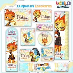 Arquivo Corte Etiqueta Escolar Elementos