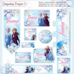 Arquivo Corte Etiqueta Escolar Frozen