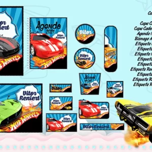 Arquivo Corte Etiqueta Escolar Hot Wheels