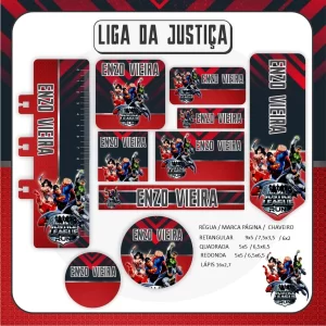 Arquivo Corte Etiqueta Escolar Liga da Justiça