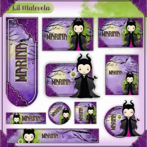 Arquivo Corte Etiqueta Escolar Malévola