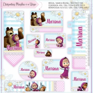 Arquivo Corte Etiqueta Escolar Masha
