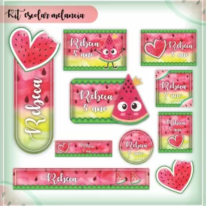 Arquivo Corte Etiqueta Escolar Melancia