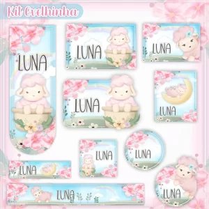 Arquivo Corte Etiqueta Escolar Ovelhinha