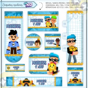 Arquivo Corte Etiqueta Escolar PK XD