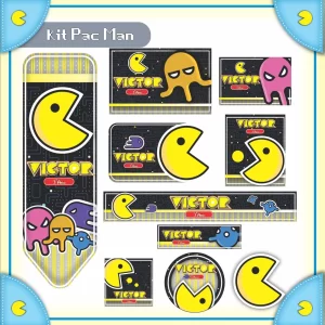 Arquivo Corte Etiqueta Escolar Pac-Man