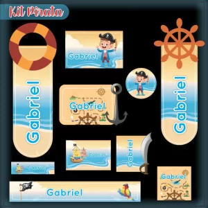 Arquivo Corte Etiqueta Escolar Pirata