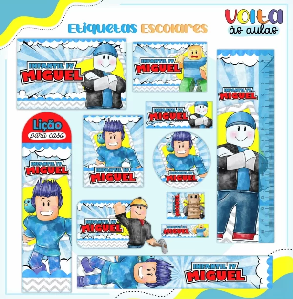 Arquivo Corte Etiqueta Escolar Roblox