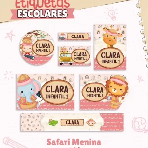Arquivo Corte Etiqueta Safari Menina