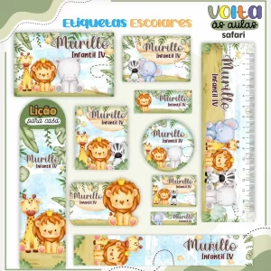 Arquivo Corte Etiqueta Safari Menino