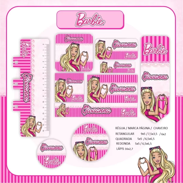 Arquivo Digital Etiqueta Escolar Barbie