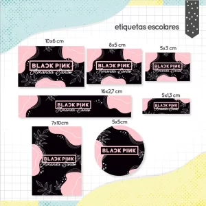 Arquivo Digital Etiqueta Escolar Black Pink