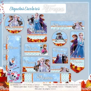 Arquivo Digital Etiqueta Escolar Frozen