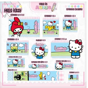 Arquivo Digital Etiqueta Escolar Hello Kitty
