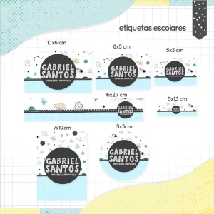 Arquivo Digital Etiqueta Escolar Minimalista