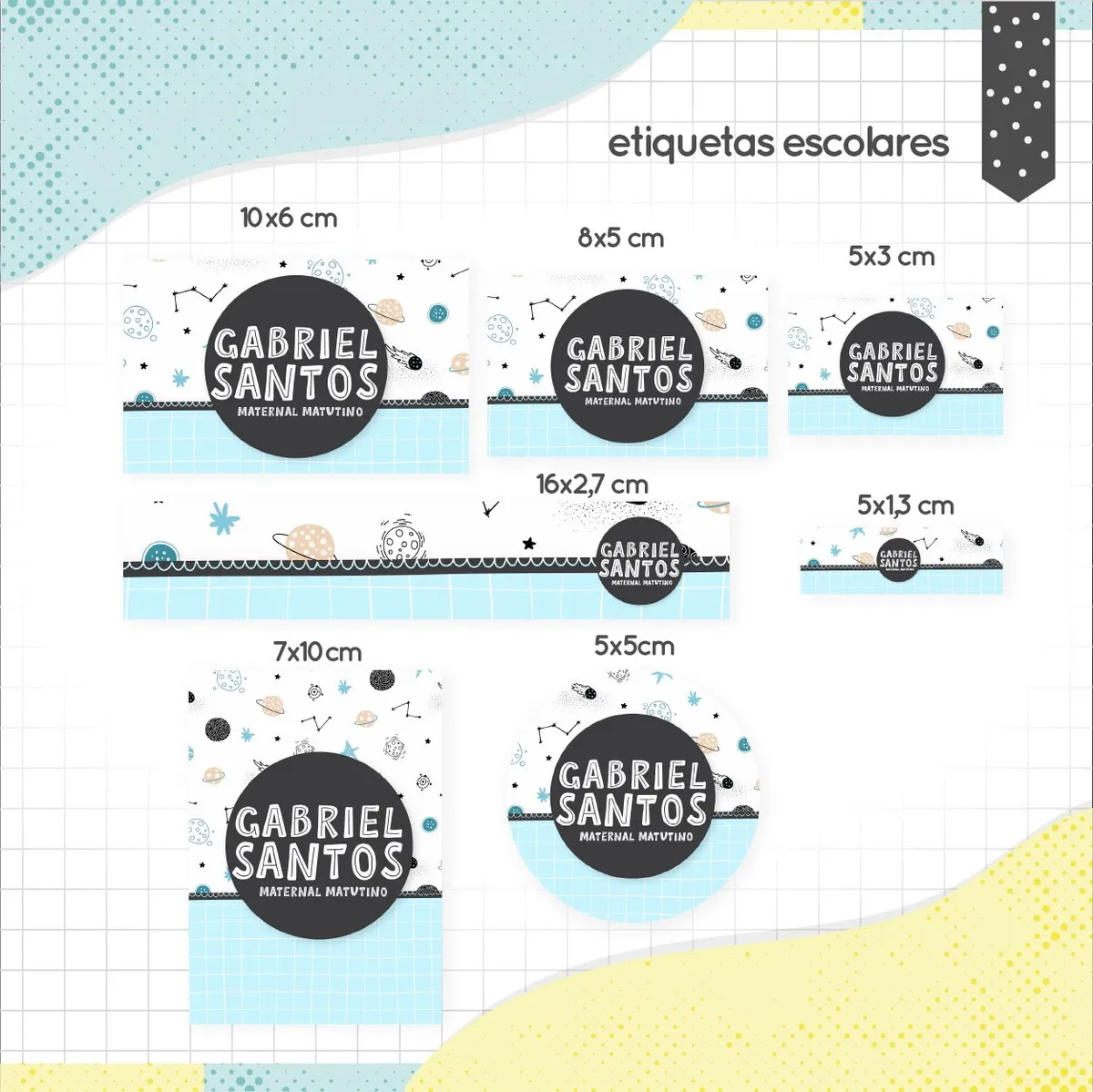 Arquivo Digital Etiqueta Escolar Minimalista