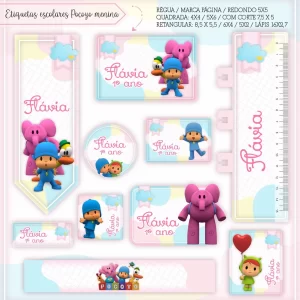 Arquivo Digital Etiqueta Escolar Pocoyo