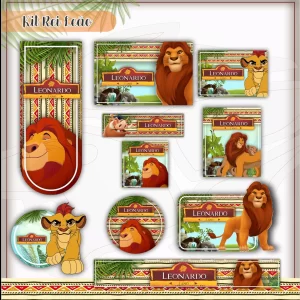 Arquivo Digital Etiqueta Escolar Rei Leão