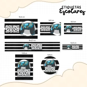 Arquivo Digital Etiqueta Escolar Video Game