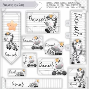 Arquivo Digital Etiqueta Escolar Zebrinha